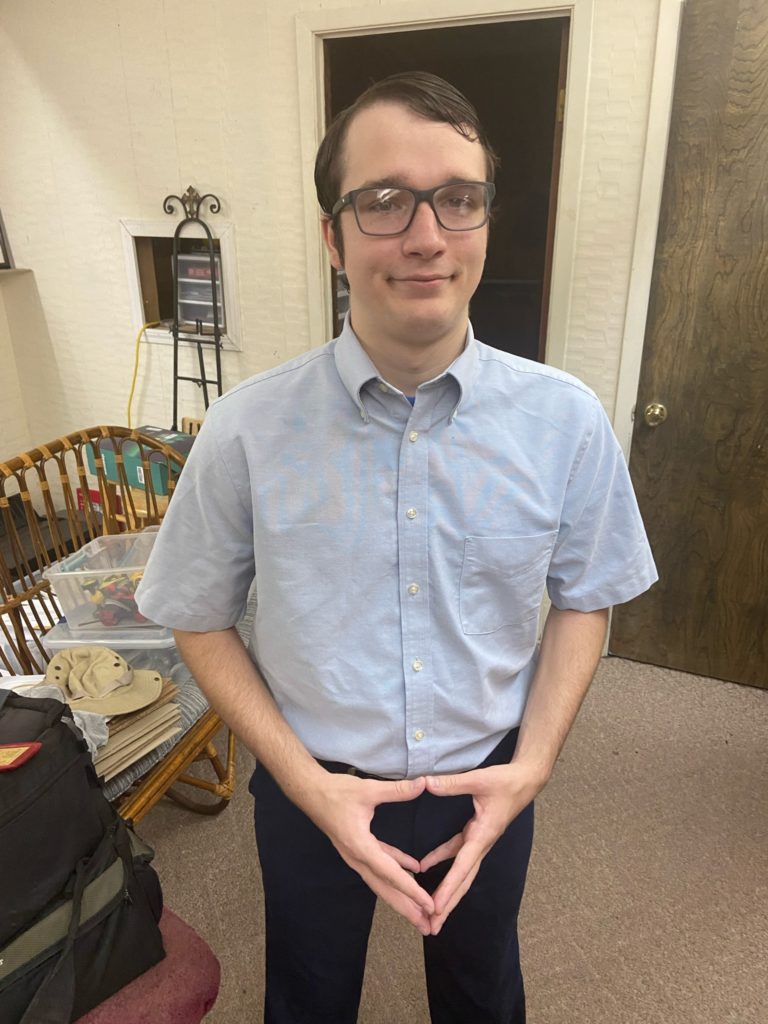 Goofy picture of Joe in his church drip